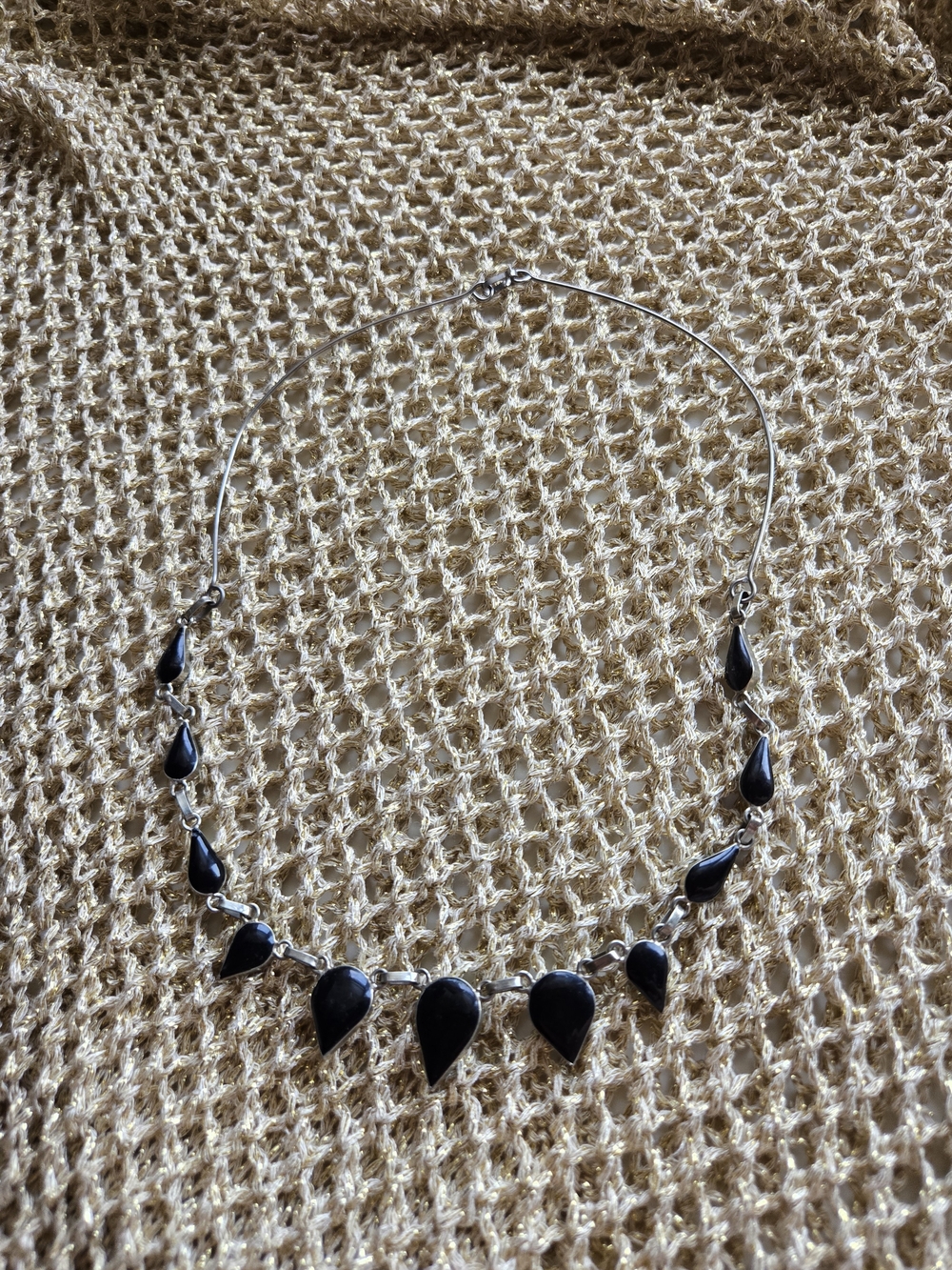 Turquoise/Black(reversible) Teardrop Statement Necklace - Unbranded - Picture 2 of 4